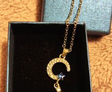 Celestial Necklace  Moon, Star & Sparkle Charm