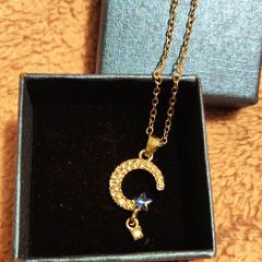 Celestial Necklace  Moon, Star & Sparkle Charm