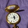Bernex Gold-Plated Half-Hunter Pocket Watch - Moonphase & Date (For Parts/Repair) Image 3
