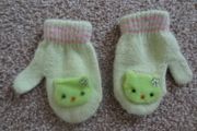 Girls warm gloves mochair 2-4y.o. cat decoration