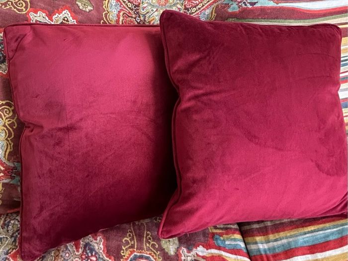 Red velvet cushion set (set of 2)