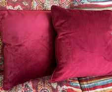 Red velvet cushion set (set of 2)