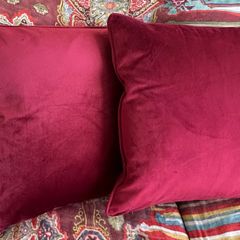 Red velvet cushion set (set of 2)