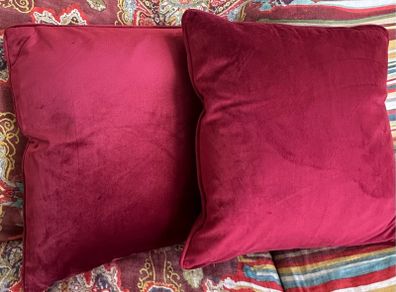 Red velvet cushion set (set of 2)