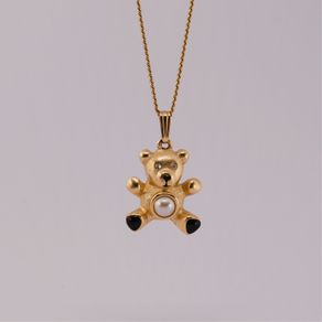 Courreges Paris Necklace with 47 cm Chain and Teddy Bear Pendant
