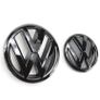 130mm 100mm Gloss Full Black Front Grill Rear Trunk Lid Emblem Badge Replacement Car Logo Emblem for Volkswagen Jetta MK6 2011-2014 Image 2