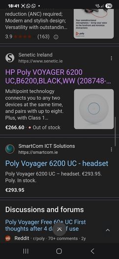 New HP Poly Voyager 6200uc pro Bluetooth headband headset