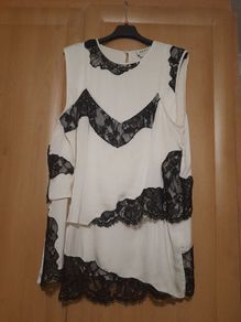 DKNY Premium Silk Lace Blouse, Size M