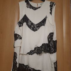 DKNY Premium Silk Lace Blouse, Size M