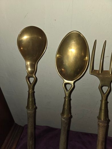 Mid Century French brass kitchen utensils