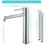 Chrome High Rise Bathroom Sink Faucet, 360 Swivel Bathroom Faucet for Raised Sinks Image 6