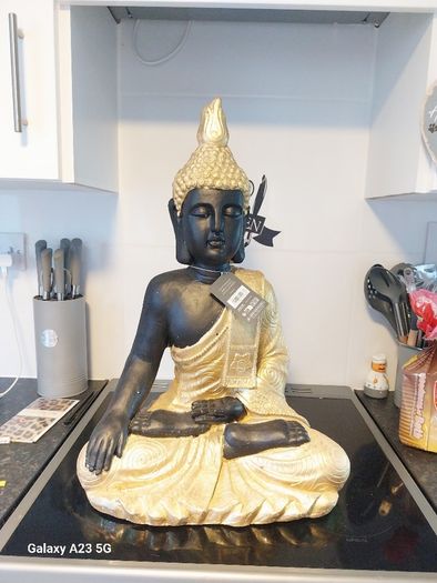 fab new big heavy gold black buddha