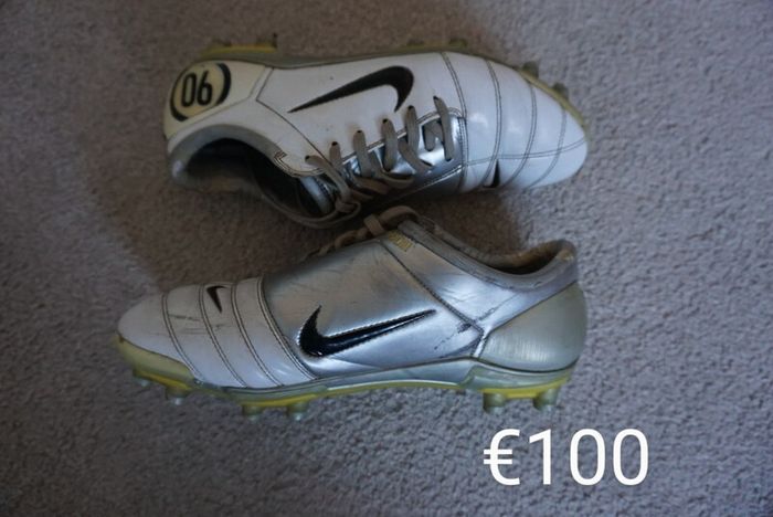 Football Boots Nike Air Zoom Total 90 III White/Silver (2004) Size 7UK FG