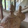 New 37cm high wood effect pumpkin finial with whitewash finish Image 7