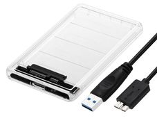 SSD / HDD Transparent case Enclosure Sata 2.5 inch.