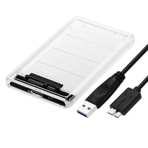 SSD / HDD Transparent case Enclosure Sata 2.5 inch.