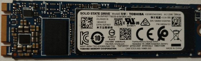 Toshiba 256gb M2 2280 SATA Ssd