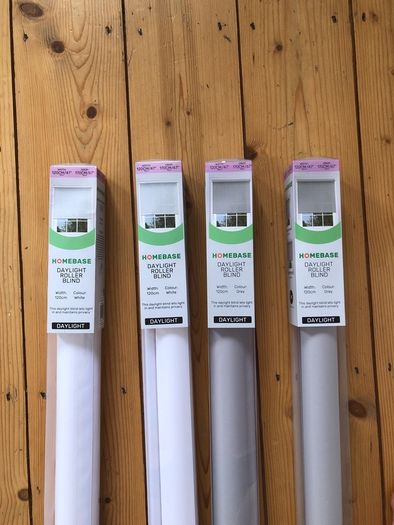 2xWhite 2xGrey Roller Blinds