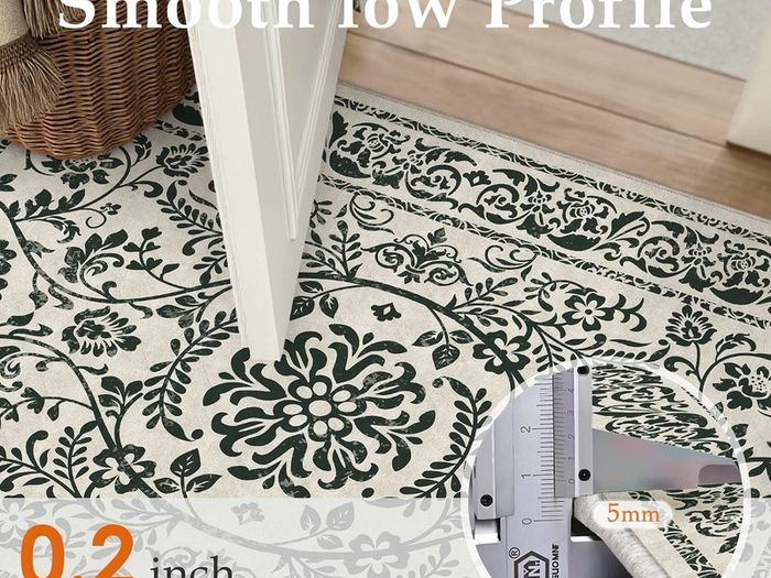 Vintage Rugs Living Room Area Rug 200x300cm Black Large Non Slip Washable Lounge Dining Room Bedroom Kitchen Office Indoor Carpet Low Pile Big Carpets
