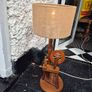 Lamp Vintage original Midcentury Spinning wheel Lamp Image 10
