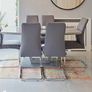 Glass-topped dining table with 6 chairs Image 4