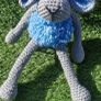 Handmade Crochet Lamb Plushie - Blue & Grey, 30cm Image 4
