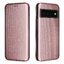 For Google Pixel 6 Pro Carbon Fiber Wallet Case Pink Image 2