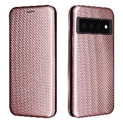 For Google Pixel 6 Pro Carbon Fiber Wallet Case Pink