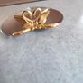 Silver harte shaped Pearl and Jewelry tray or plate with tow gold sowan. Image 7