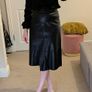 Karen Millen Faux Black Leather Skirt Sz6 Image 10