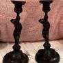 A Pair Of Vintage Bronze Candlesticks / Candle Holders Image 5