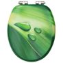 WC Toilet Seats with Soft Close Lid 2 pcs MDF Green Water Drop Design Image 4
