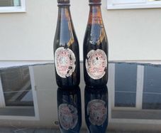 Pair of old Smithwicks 1/2 Pint Bottles - FULL