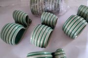 Set Of 6 Green Pottery Napkin Holderand Onther 2.