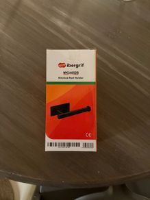 Ibergrif black toilet roll holder - brand new