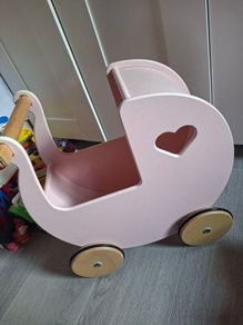 moover pink wooden pram