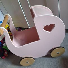 moover pink wooden pram