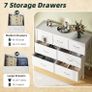 Chest of Drawers for Bedroom with 7 Drawers, Fabric Storage Drawer, Tall White Hallway Storage Unit Image 5