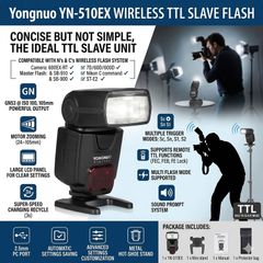 Yongnuo YN-510EX Wireless TTL Slave Flash Speedlite for Nikon Speedlight Flash Unit