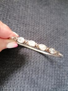 Stg Silver Cubic Zirconia Bangle