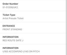 Dermot Kennedy front standing ticket