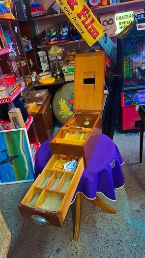 Vintage 1930's wooden shop cash register