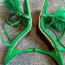 PUBLIC DESIRE Prancy Green Feather Heels Size 5! Image 6