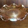Carnival Glass iridescent Marigold amber Footed bowl /cake stand Image 6