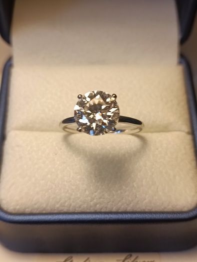 18ct White Gold 3 ct Lab Diamond Solitaire Ring
