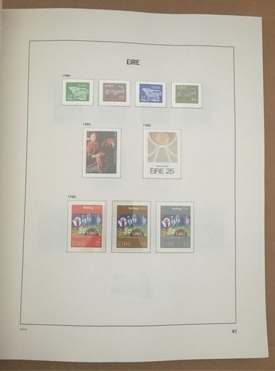 1929-1995 Ireland Commemorative incl sheetlets & 1968-1995 Definitive (inc Gerl series, Architecture & Treasures inc Enschede) Stamp Collection in Davo Album. (shown in 95 images)