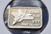 1 gram Silver .999 F-22 Bar