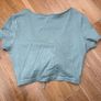 Shein Green cropped t shirt top Size Small Image 3