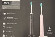Philips Sonicare 3100 Electric Toothbrush 2 Pack Black Pink