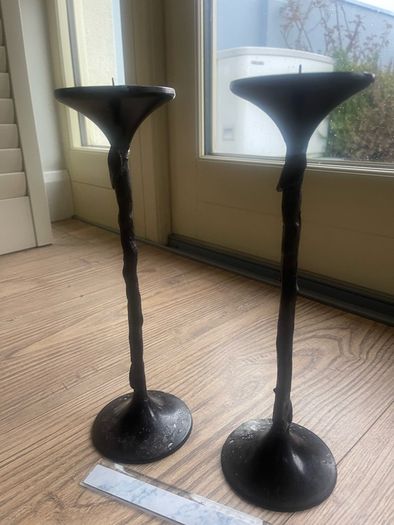 Large metal candle holders vintage look